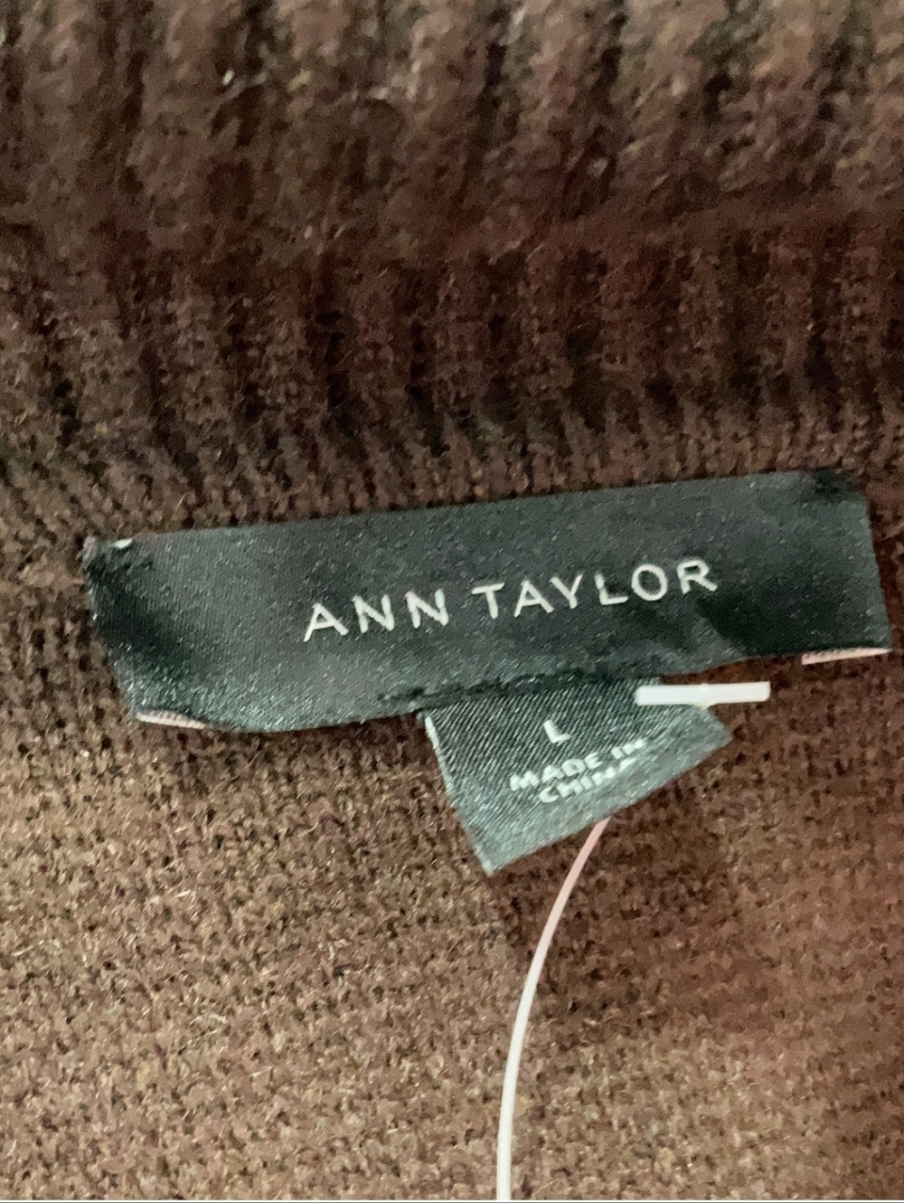 Ann Taylor Mixed Media Faux Leather Moto Sweater Jacket, Large - Picture 7 of 8